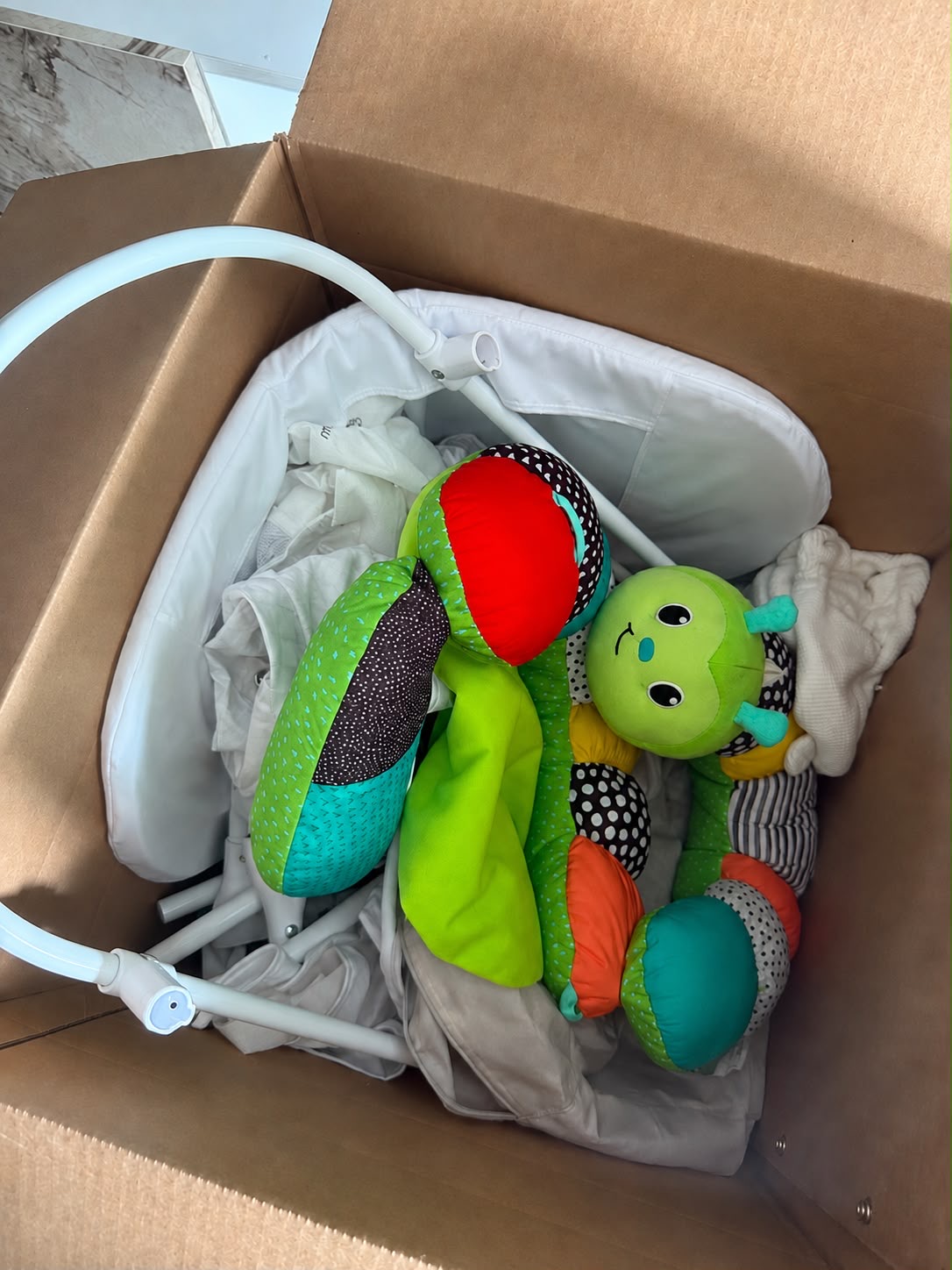 Baby gear packed for delivery